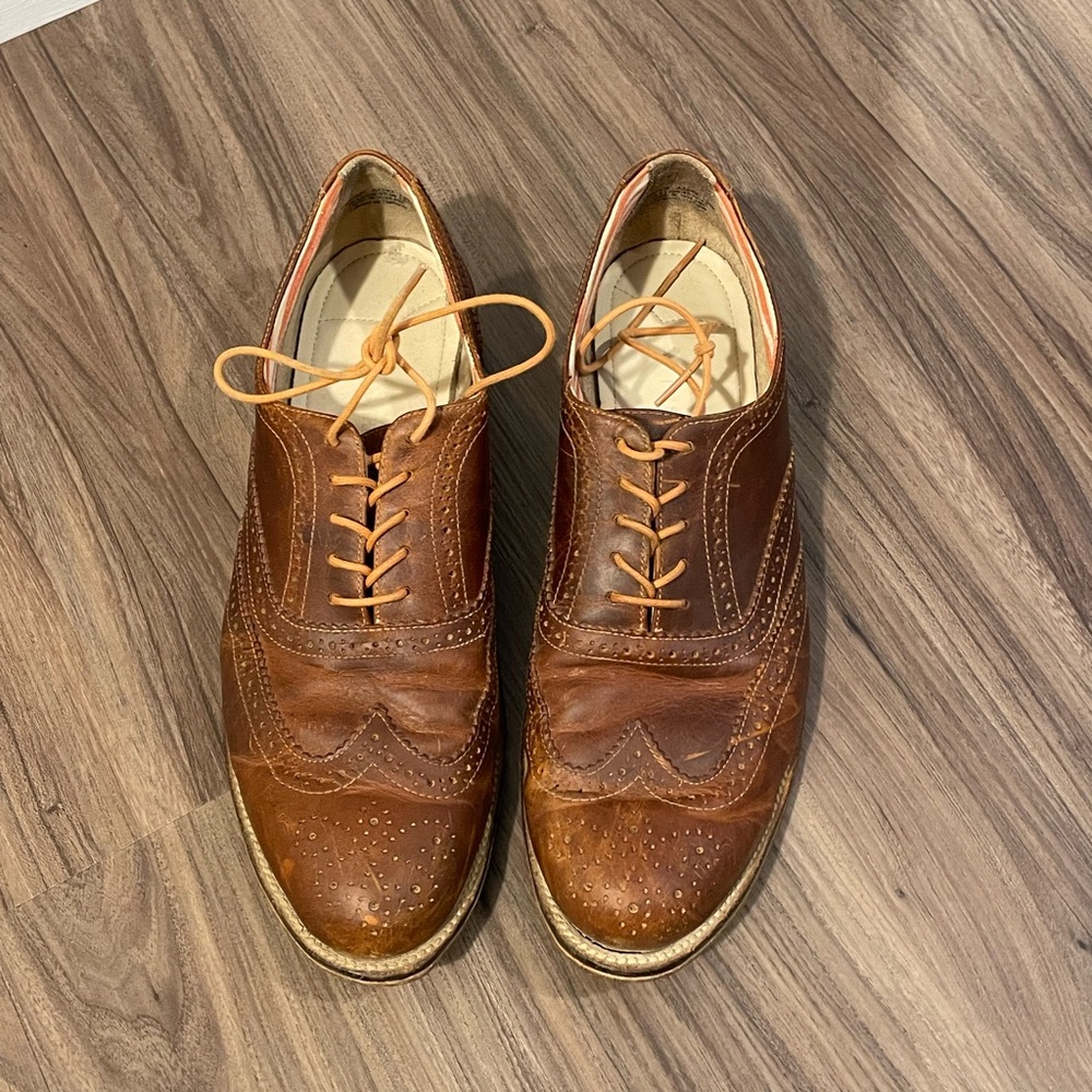 J Shoes Brown Leather Oxfords